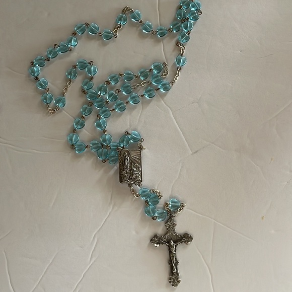Prayer Gemstone Rosary $15 for one they are genuine lapis and other stones - Picture 3 of 7